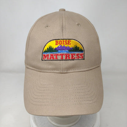 Boise Mattress Strapback Hat Tan OSFA Adjustable Embroidered 6 Panel KC Caps