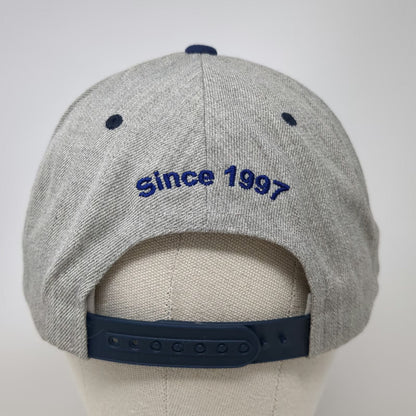 Yupoong Snapback Hat Gray Blue One Size Scuttlebutt Sailing News Flat Brim Green