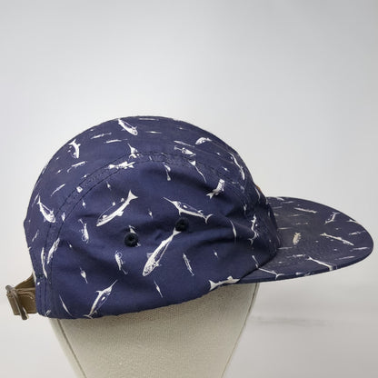 Primitive 5 Panel Blue White One Size Fishing All Over Print Strapback Hat