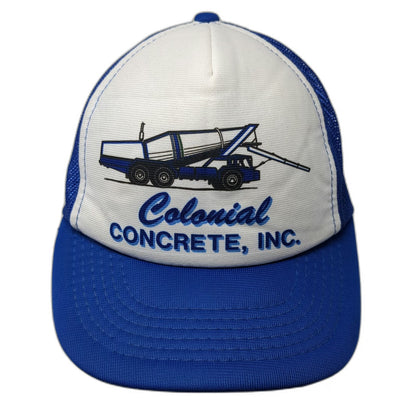 Young An Trucker Hat Blue One Size Colonial Concrete Inc Mixer Truck Graphic