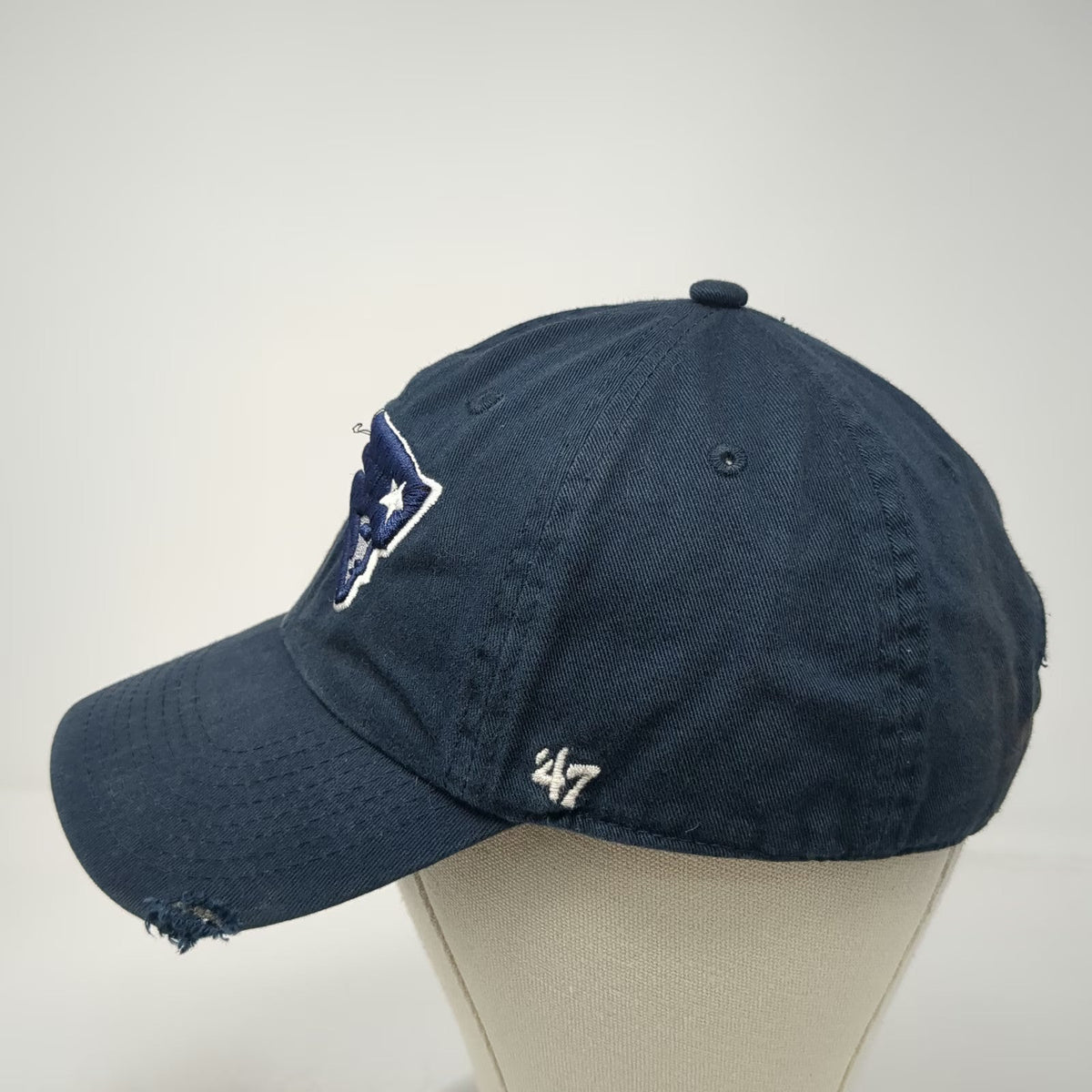 '47 New England Patriots NFL Blue One Size Cap Distressed Slideback Buckle Hat