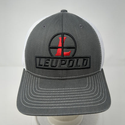 Leupold Snapback Trucker Hat Gray One Size Adjustable Embroidered Mesh Back