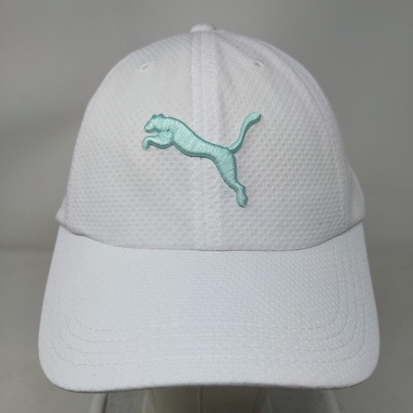 PUMA Slideback Hat White One Size Adjustable Embroidered 6 Panel Polyester
