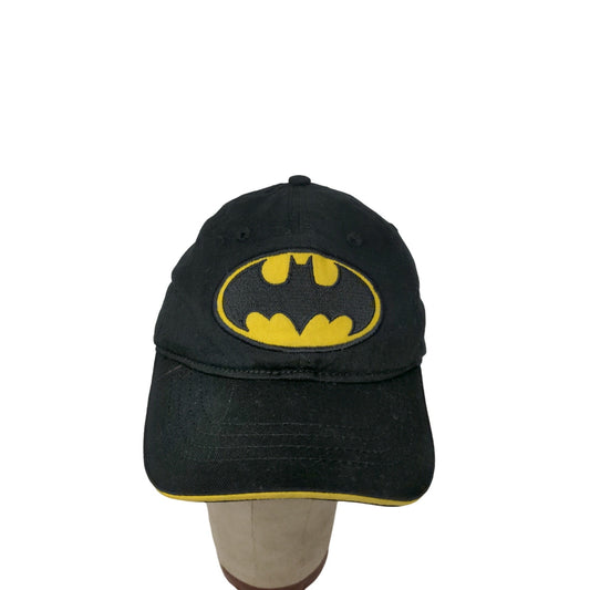 Batman Hat Size L Black Embroidered Logo Elastic 100% Cotton Stretchy