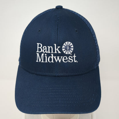 Bank Midwest Snapback Trucker Hat Blue One Size Mesh Back Adjustable