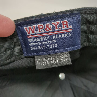 W.P.&Y.R. Baseball Cap Black One Size White Pass Yukon Route Skagway Alaska Hat