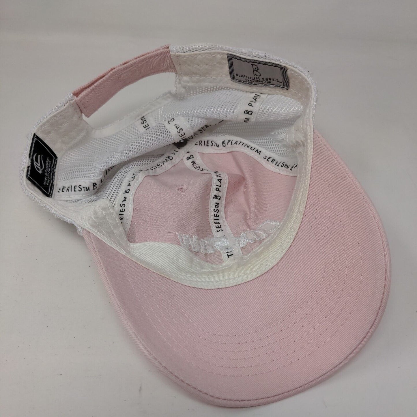 Cox Saw Strapback Mesh Back Trucker Hat Pink OSFM Colorblock Outdoor Cap