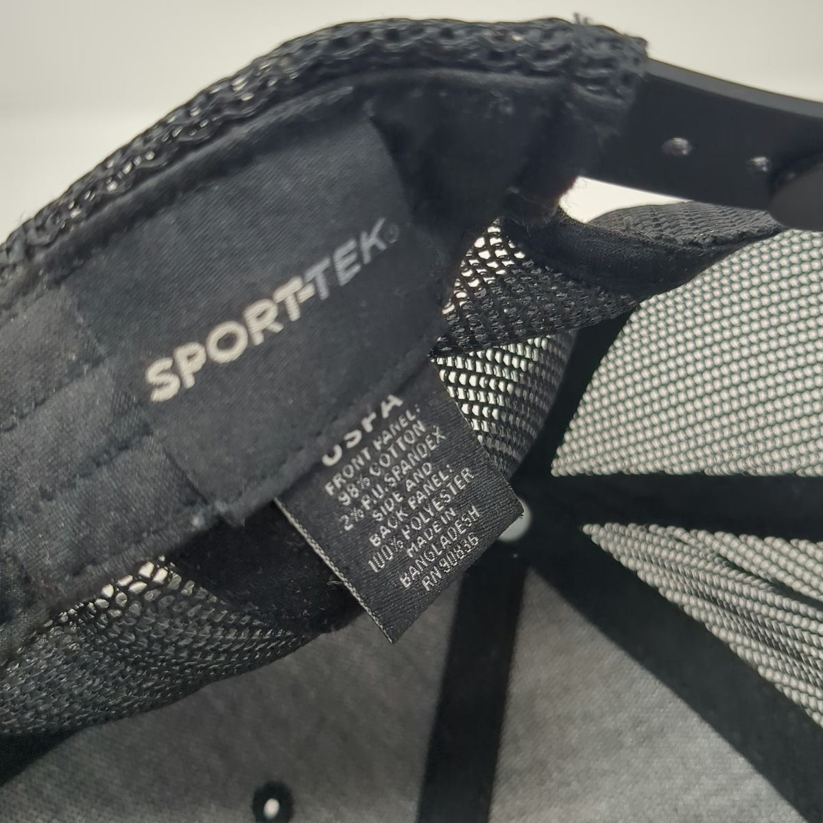 Sport-Tek Trucker Hat Black Gray One Size Camo Mesh Amsco Windows Patch Snapback