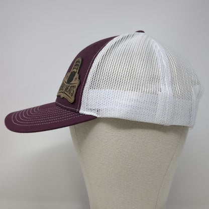 Richardson Red Trucker Hat One Size Burly Meats Patch Snapback Mesh Back 112 Cap
