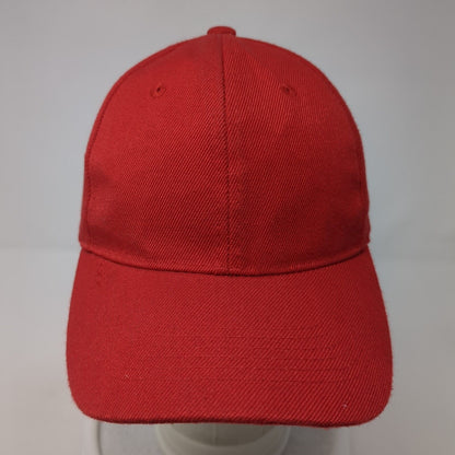 Unbranded Strapback Hat Solid Red One Size Adjustable Blank 6 Panel