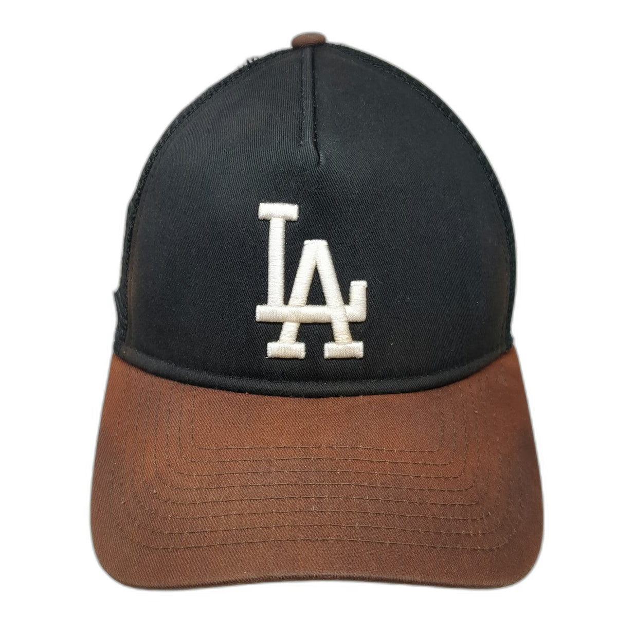 New Era Trucker Hat Black One Size MLB LA Dodgers 50th Anniversary Snapback