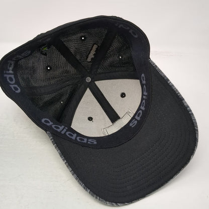 adidas Baseball Cap Gray XL Mesh Back Stretch Fit Space Dye Heathered Curved Hat