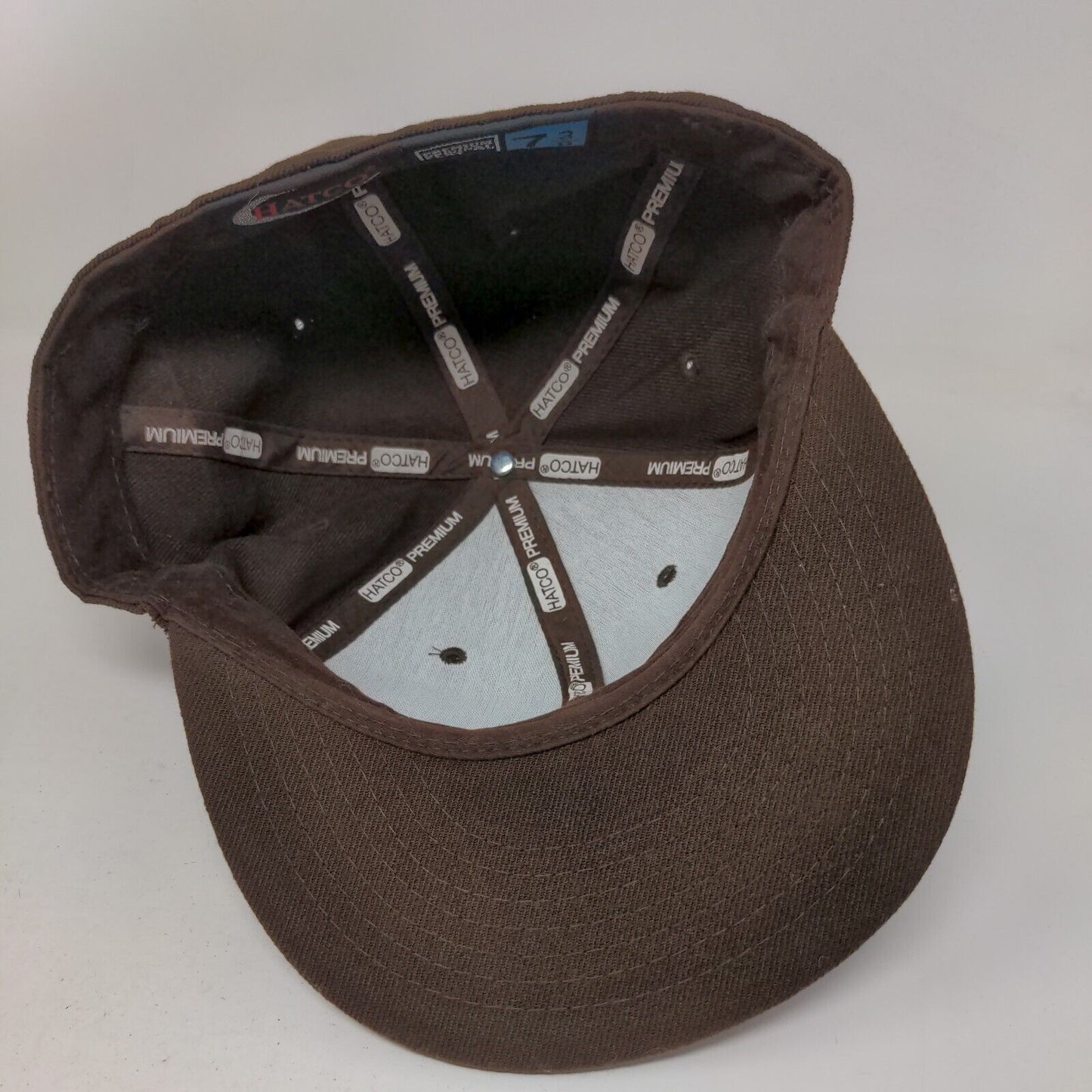 Hatco Fitted Hat Brown Size 7 3/8 Premium Original Flat Vented Holes Blank