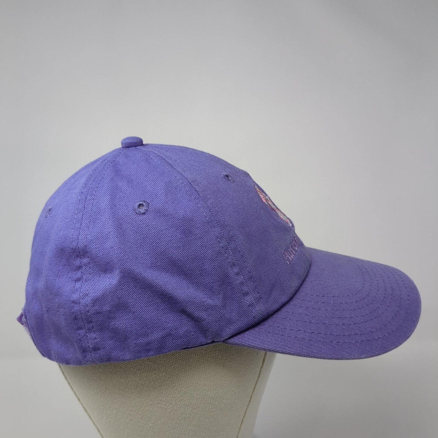 Hutchinson Island Strapback Hat Purple One Size Embroidered Flip Flops