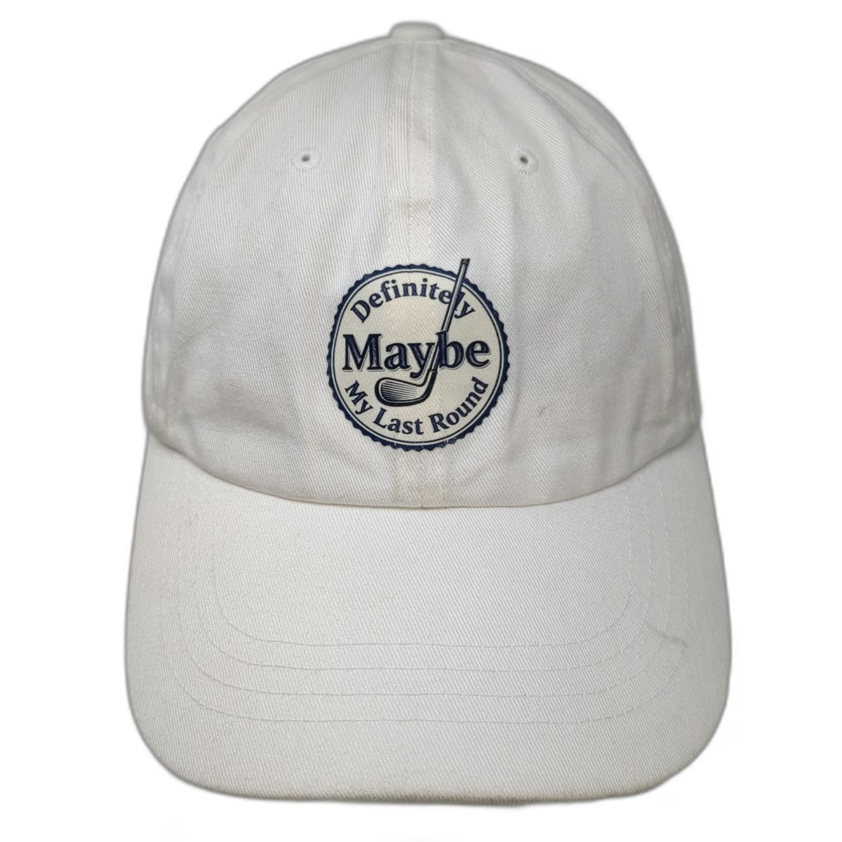 Yupoong Baseball Cap White One Size Golf Definitely Maybe Last Round Cotton Hat