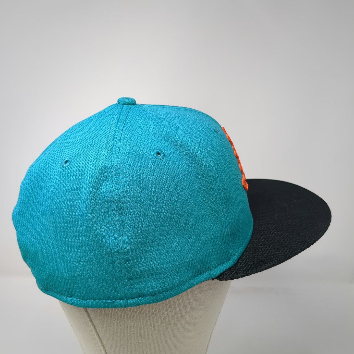 New Era Miami Dolphins NFL Blue Cap 7 3/8 Fitted 59FIFTY Flat Brim Logo Hat