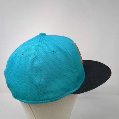 New Era Miami Dolphins NFL Blue Cap 7 3/8 Fitted 59FIFTY Flat Brim Logo Hat