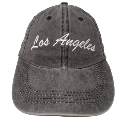 Los Angeles Strapback Hat Gray One Size Embroidered Adjustable Solid