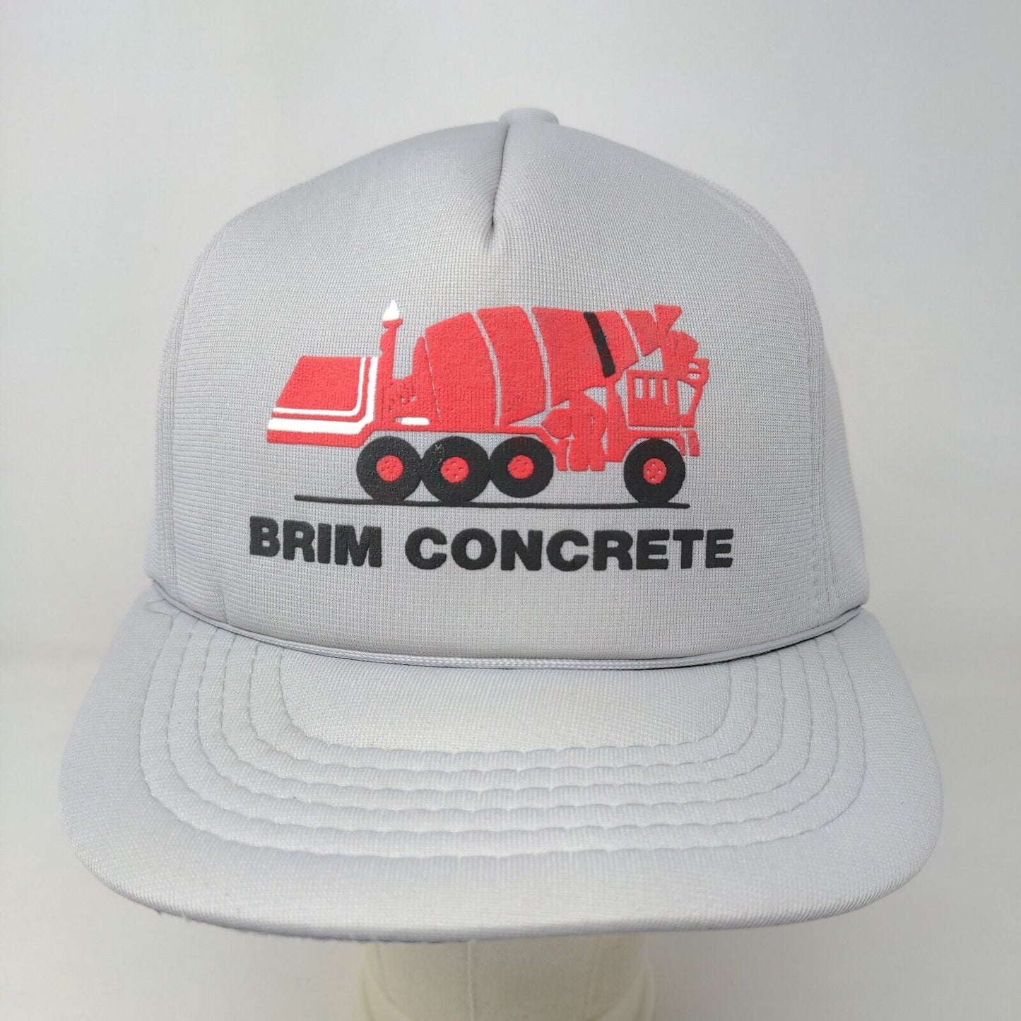 Yupoong Men's Snapback Hat Gray Size OSFA Graphic Brim Concrete Mixer Logo