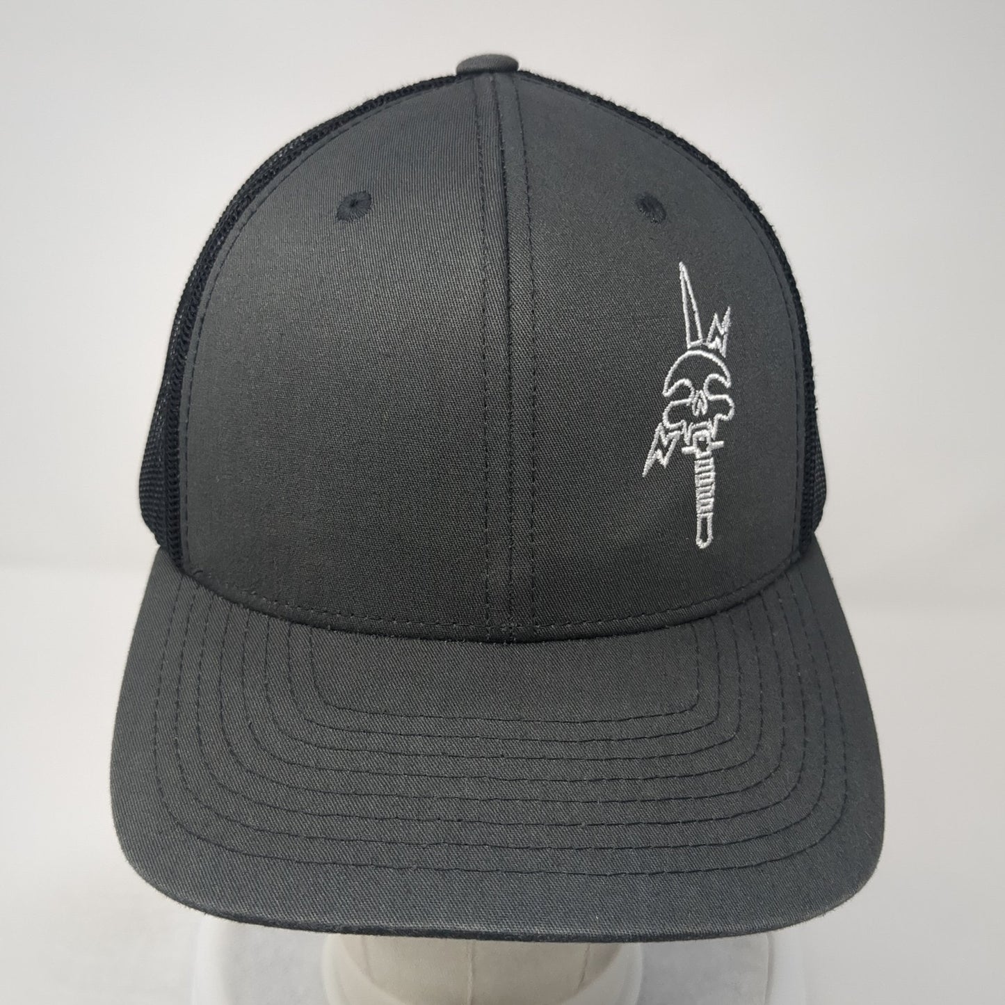 The Classics Yupoong Snapback Trucker Hat Gray One Size Embroidered Logo