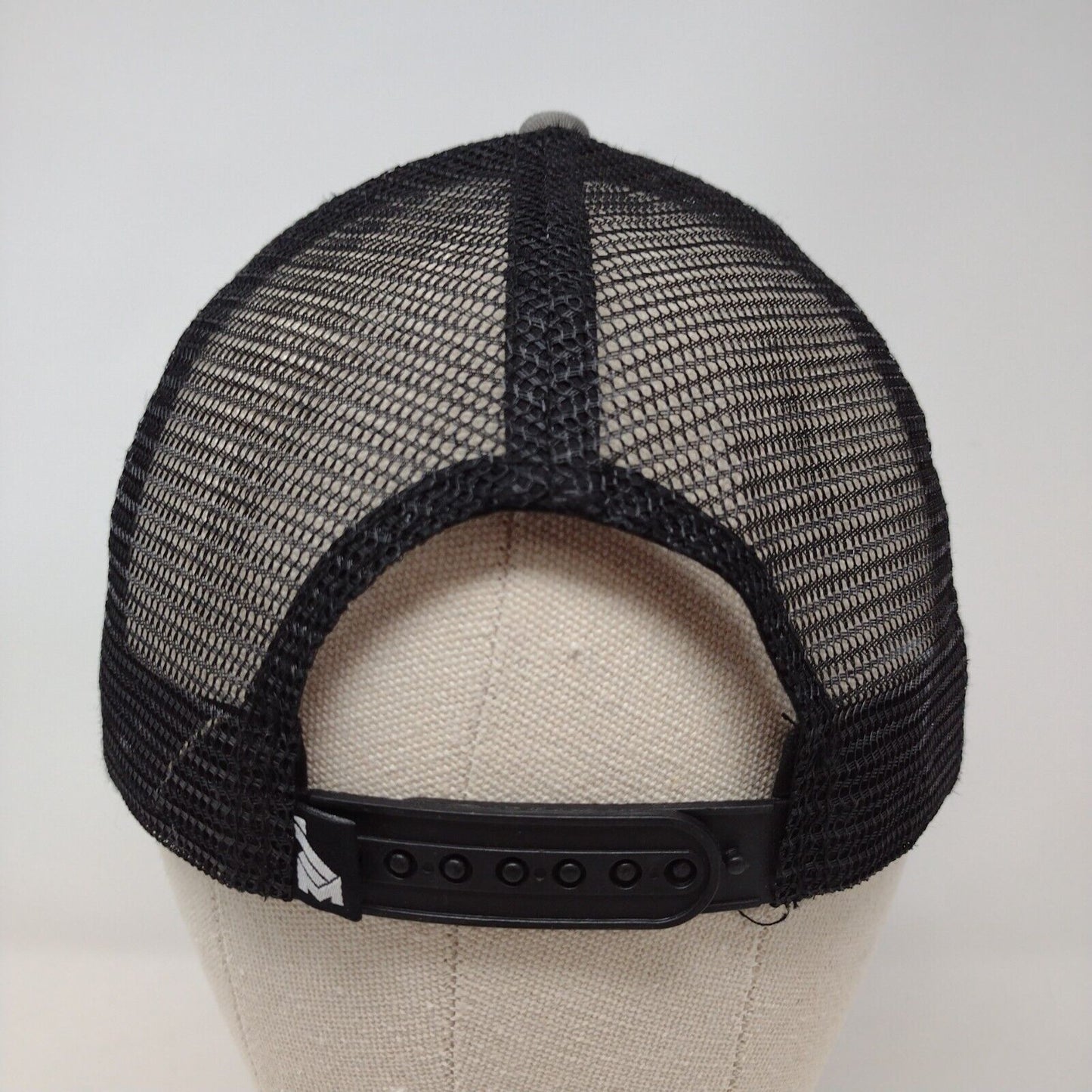 Mission43 Snapback Mesh Back Trucker Hat Gray OSFA Embroidered Logo