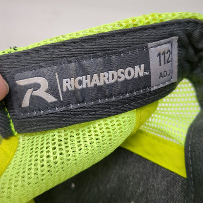 Richardson Trucker Hat Gray One Size Dynamite Arena Bull Logo Yellow Mesh Back