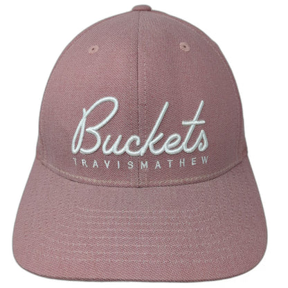 TravisMathew Snapback Hat Pink One Size Buckets Golf Pattern Undervisor Flexfit