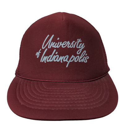 Nissin Men's Snapback Trucker Hat Red OSFA University of Indianapolis Vintage