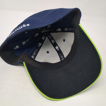 New Era NFL Seattle Seahawks Hat Blue Green L Cap 39THIRTY Stretch Fit Team Logo