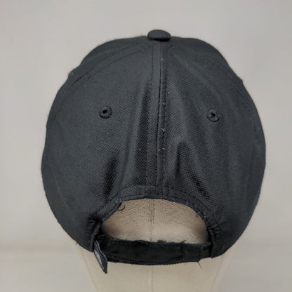 Adidas Strapback Hat Black One Size Adjustable Vented Holes 6 Panel