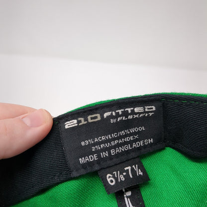 Dew Tour 210 Fitted Hat Green Size 6 7/8-7 1/4 Embroidered 6 Panel Flexfit