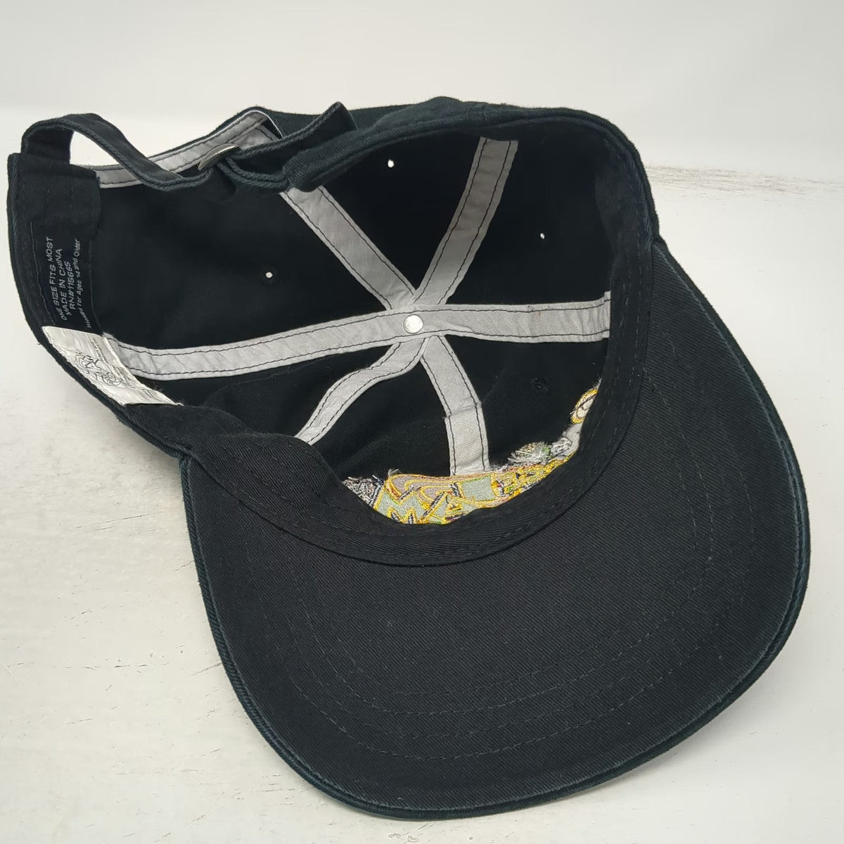 Warner Bros Space Jam Baseball Cap Hat Black Bugs Bunny Marvin Taz Vintage
