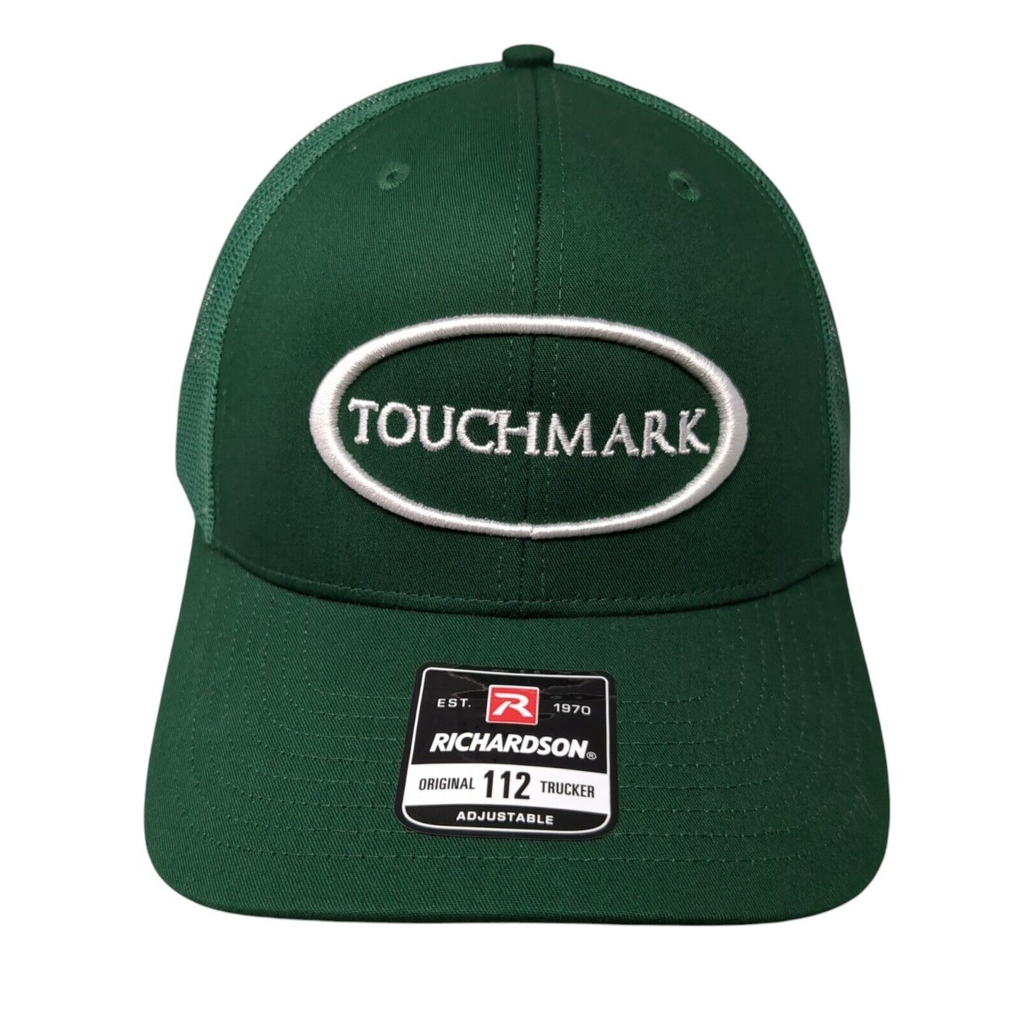 Touchmark Snapback Mesh Back Trucker Hat Green OSFA Adjustable Solid