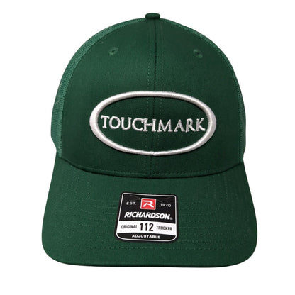 Touchmark Snapback Mesh Back Trucker Hat Green OSFA Adjustable Solid