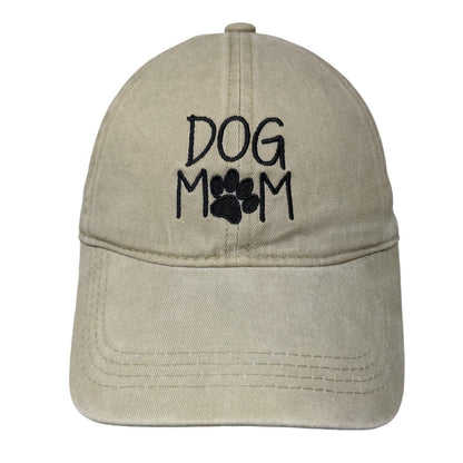 Dog Mom Slideback Hat Tan OSFM Embroidered Paw David And Young