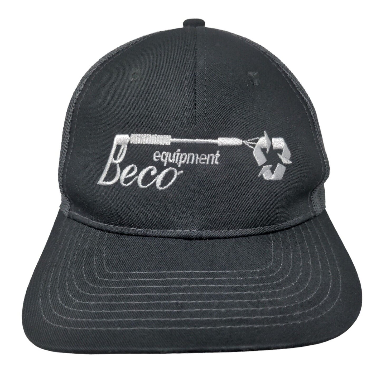 Port Authority Men's Snapback Mesh Back Hat Black Beco Equipment Recycling Logo