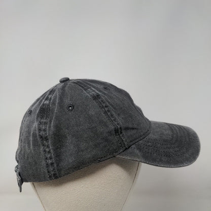 Unbranded Slideback Hat Black Soot OSFM Vent Holes 6 Panel Solid Blank