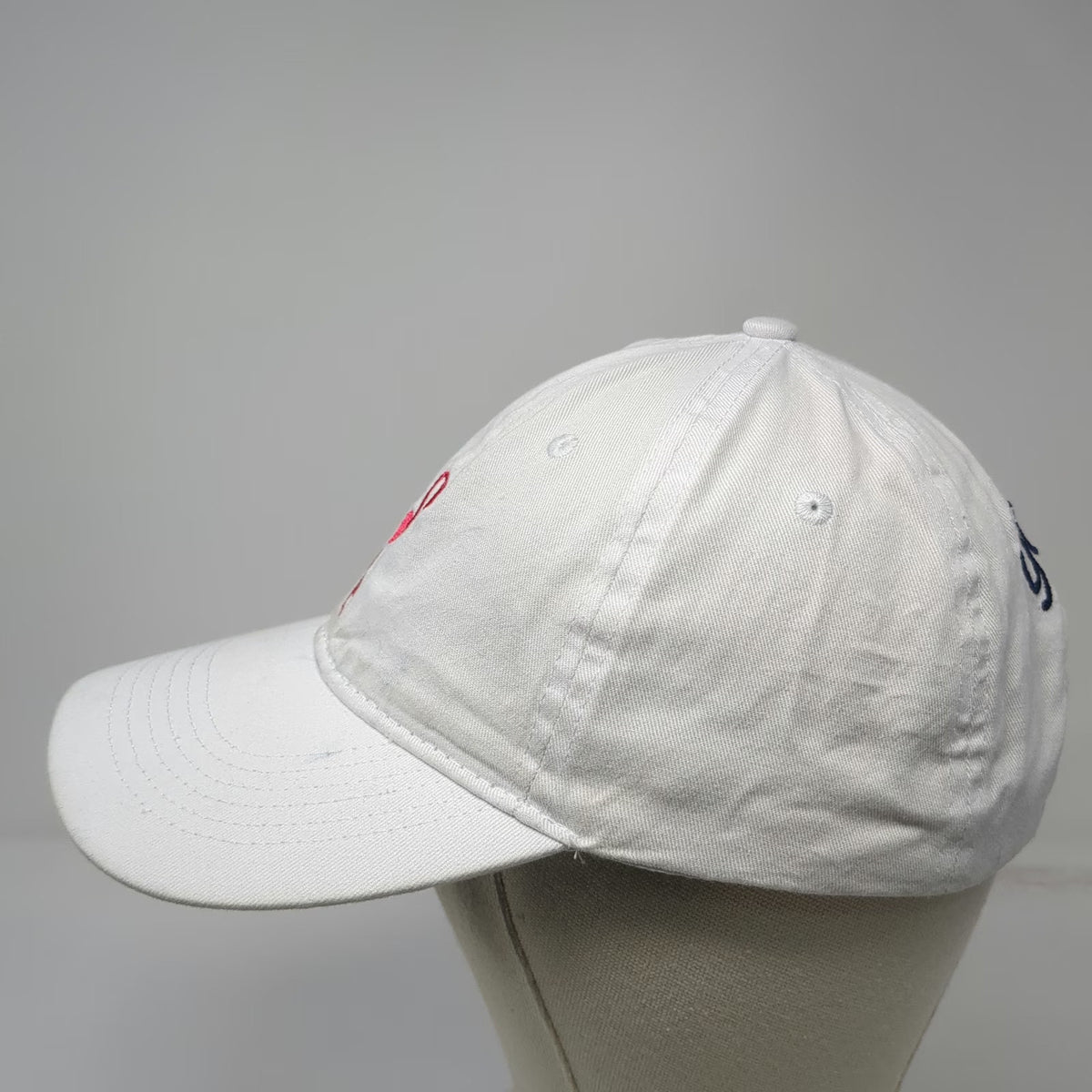 Big Baseball Cap White One Size Flamingo Yooz Logo Strapback Cotton Hat