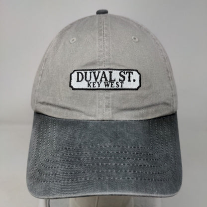 Duval St. Key West Slideback Hat Gray One Size Embroidered Colorblock