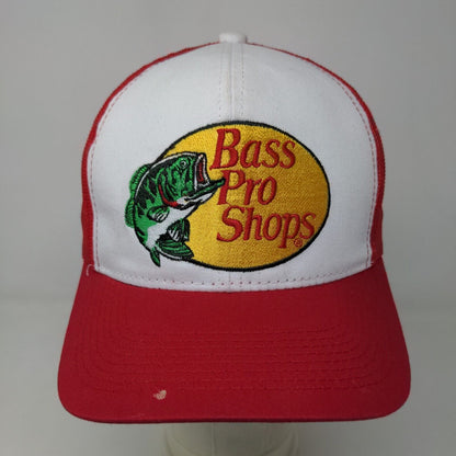 Bass Pro Shops Men's Snapback Mesh Back Hat Red White OSFM Embroidered Logo