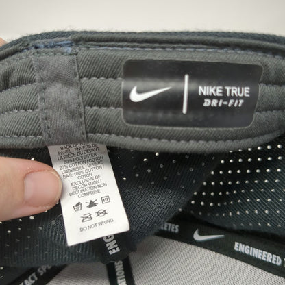 Nike Football Gray Baseball Cap L Orange Dri-FIT Perforated Mesh Flat Brim Hat
