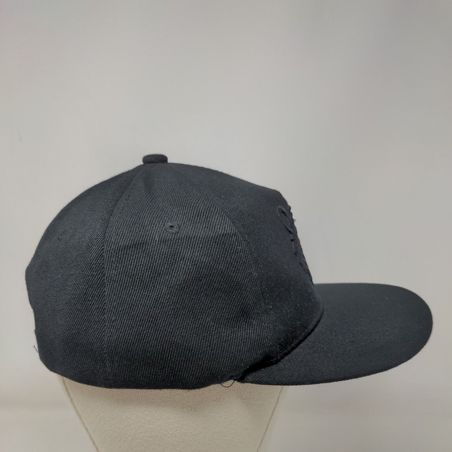 Black Tiger Snapback Hat Black One Size Embroidered Adjustable Red Eyes