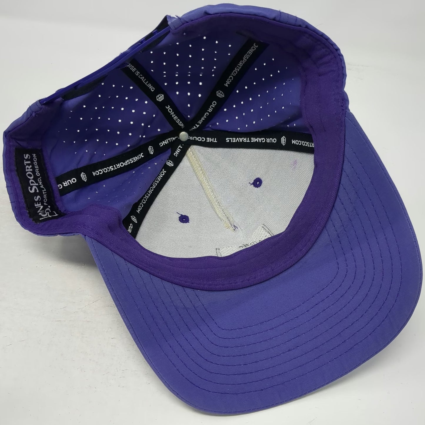 Jones Sports Co Purple 5 Panel One Size Snapback Laser Cut Ventilation Patch Hat