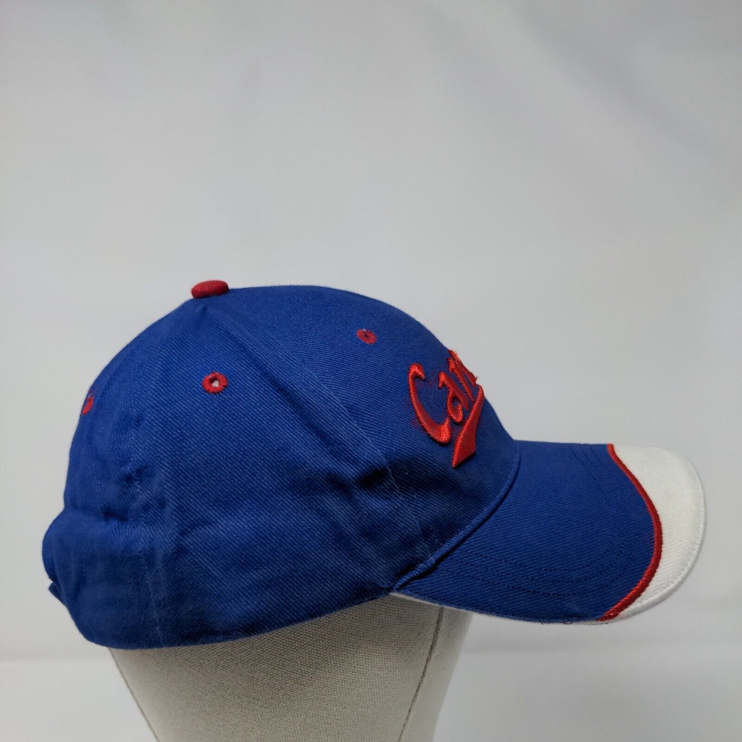 Canada Strapback Hat Blue OSFA Adjustable Embroidered Vented Holes Cotton