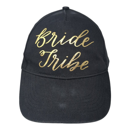 Bride Tribe Strapback Hat Black One Size Adjustable Solid Vent Holes