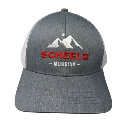 Scheels Meridian Snapback Mesh Back Trucker Hat Gray One Size Embroidered