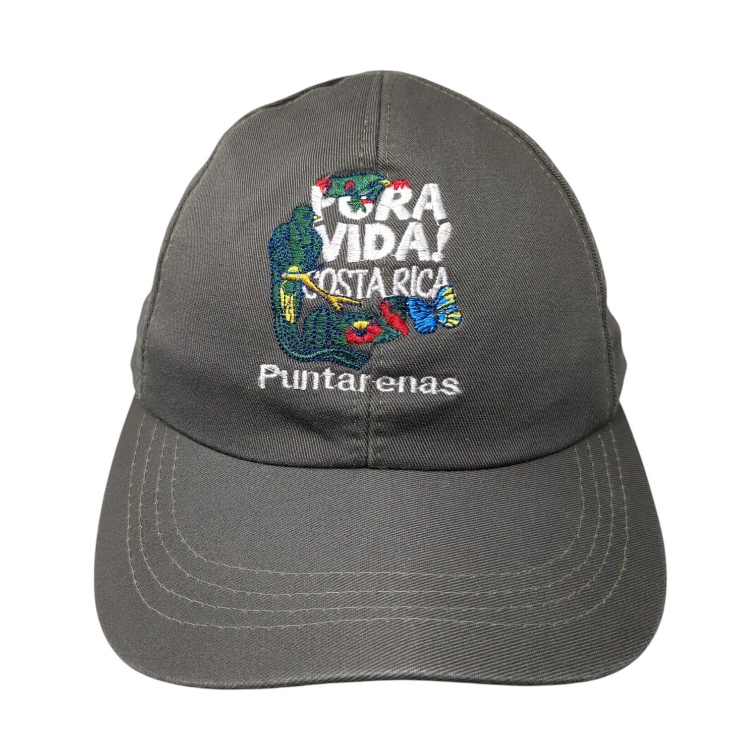 Pora Vida Costa Rica Puntarenas Strapback Hat Brown OS Adjustable Embroidered