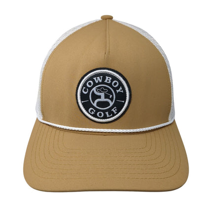Cowboy Golf Snapback Mesh Back Rope Trucker Hat Brown One Size Hooey