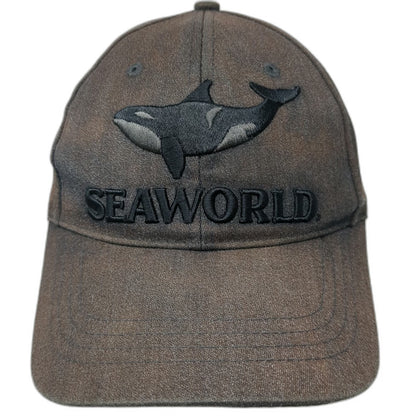 SeaWorld Orca Killer Whale Gray Baseball Cap One Size Hat Embroidered Adjustable