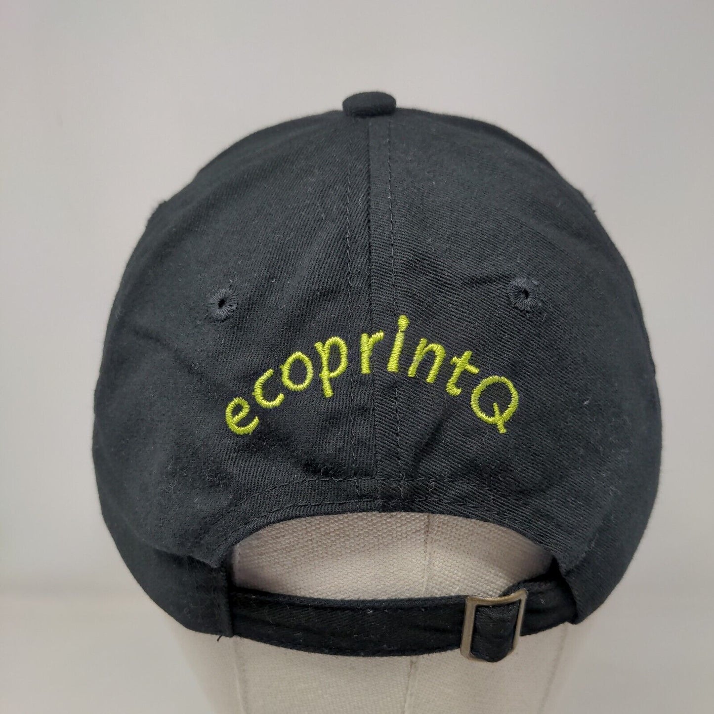 EcoprintQ Slideback Hat Black One Size Embroidered Vent Holes Big X
